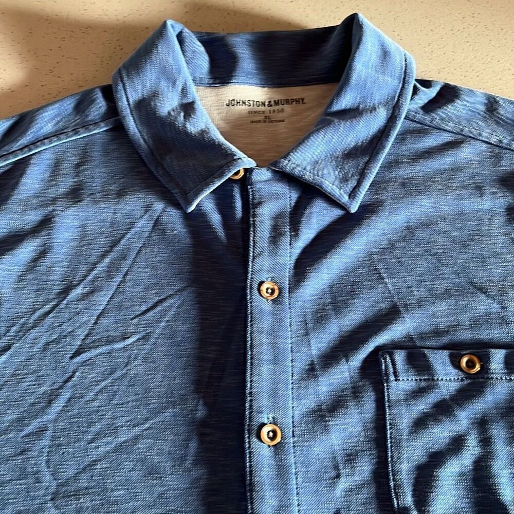 Johnston Murphy Short Sleeve Poly/Modal Button Up Mens XL